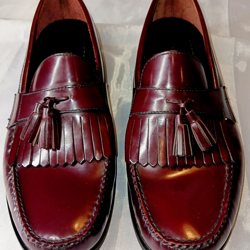 "Rockport" Men's Burgundy, Leather, Tassel Loafers Size 12W